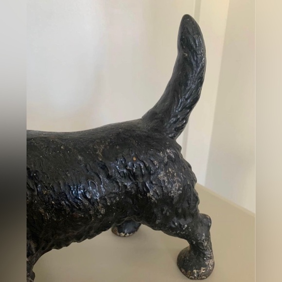 Vintage 1930s Hubley Cast Iron Scottie Irish Terrier Heavy Door Stop Decor - Picture 3 of 10